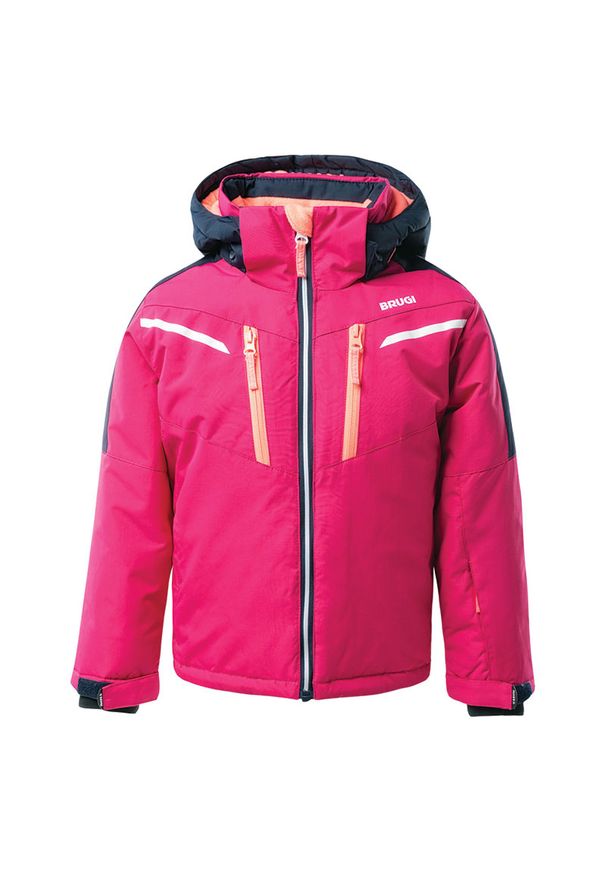 Kurtka narciarska ocieplana dziecięca Brugi 3AHY - różowa, Rozmiar 104/110. Kolor: różowy. Materiał: poliester, poliamid, materiał, polar. Sezon: zima. Sport: narciarstwo