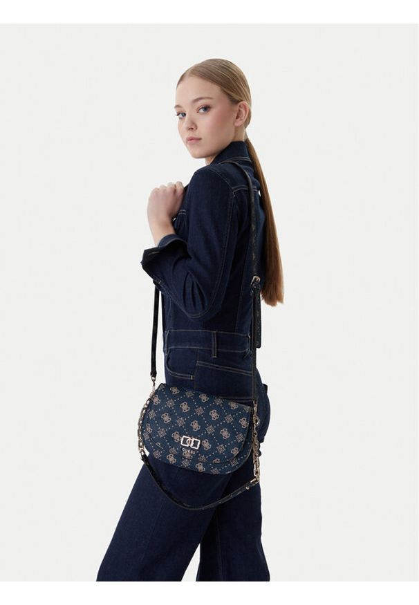 Guess Torebka Emelie Logo HWGP99 28200 Granatowy. Kolor: niebieski. Materiał: skórzane