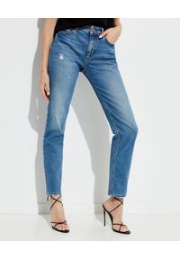 Versace Jeans Couture - VERSACE JEANS COUTURE - Jeansowe spodnie z logo marki. Kolor: niebieski