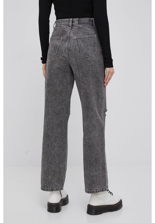 Noisy may - Noisy May jeansy Drew damskie high waist. Stan: podwyższony. Kolor: szary