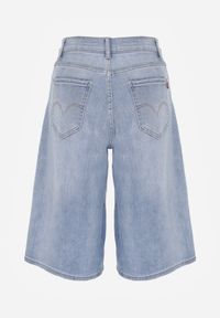 Born2be - Niebieskie Jeansowe Szorty z Bawełny w Stylu Bermudów z Szerokimi Nogawkami Neamemenis. Okazja: na co dzień, na spacer, na imprezę. Kolekcja: plus size. Kolor: niebieski. Materiał: bawełna, jeans. Sezon: lato. Styl: elegancki, casual #5