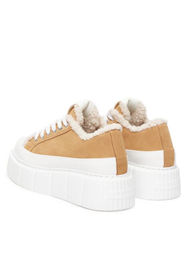 Inuikii Trampki Matilda Curly 1001.001.0381 Beżowy. Kolor: beżowy. Materiał: skóra, zamsz