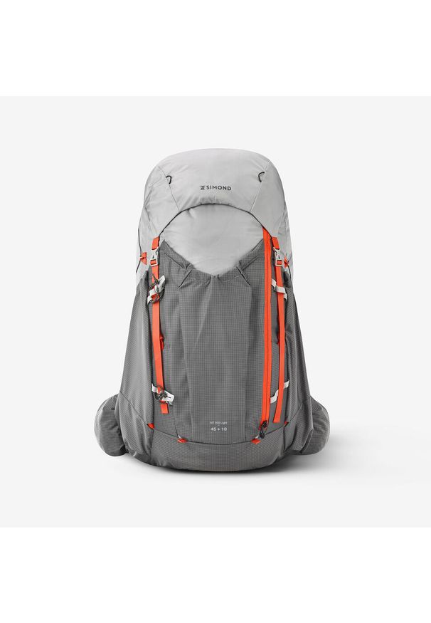 FORCLAZ - Plecak trekkingowy damski Forclaz MT900 Light 45+10 l. Kolor: szary. Materiał: poliamid, tkanina. Wzór: paski