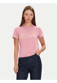 Tommy Jeans T-Shirt Linear DW0DW21964 Różowy Regular Fit. Kolor: różowy. Materiał: bawełna