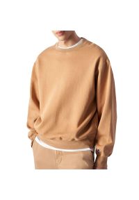 Bluza Champion Fleece Sweatshirt 220511-MS034 - brązowy. Kolor: brązowy. Materiał: tkanina, poliester, bawełna. Wzór: napisy. Styl: klasyczny, sportowy
