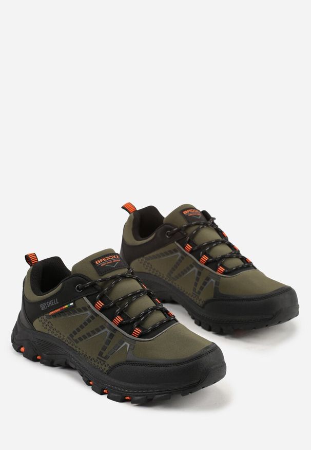 Born2be - Ciemnobeżowe Buty Sportowe w Trekkingowym Stylu na Tłoczonej Podeszwie Revitte. Okazja: na co dzień. Kolor: beżowy. Materiał: jeans. Szerokość cholewki: normalna