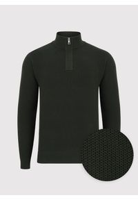 Pako Lorente - PAKO LORENTE – Ciemnozielony sweter męski z bawełny organicznej. Typ kołnierza: kołnierzyk stójkowy. Kolor: zielony. Materiał: bawełna. Sezon: zima, jesień #3