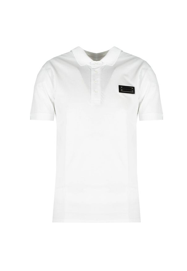 Les Hommes Koszulka Polo "Pique" | LKT500 731U | Slim Fit Pique Polo With Metal Logo | Mężczyzna | Biały. Typ kołnierza: polo. Kolor: biały. Materiał: bawełna