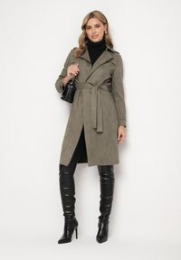 Born2be - Zielony Płaszcz Viviroe. Kolor: zielony. Długość rękawa: długi rękaw. Długość: długie. Styl: elegancki