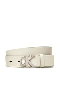 Calvin Klein Pasek Damski K60K612289 Biały. Kolor: biały. Materiał: skóra