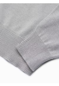 Ombre Clothing - Sweter męski - szary V2 E190 - XXL. Kolor: szary. Materiał: jeans, bawełna. Wzór: melanż. Styl: klasyczny #5