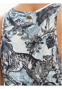 Just Cavalli Spodnie materiałowe 78PAA120 Niebieski Loose Fit. Kolor: niebieski. Materiał: wiskoza