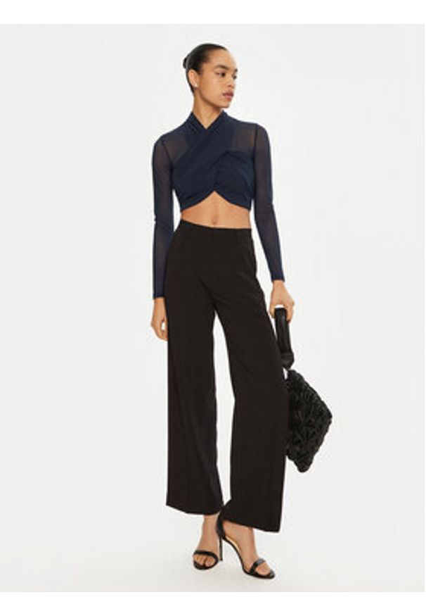 BARDOT Bluzka 55001TB2 Granatowy Slim Fit. Kolor: niebieski. Materiał: syntetyk