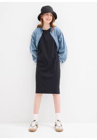 bonprix - Sukienka z dżerseju z elastycznej mieszanki bawełny organicznej (2-pak). Kolor: czarny. Materiał: jersey, bawełna. Długość rękawa: długi rękaw