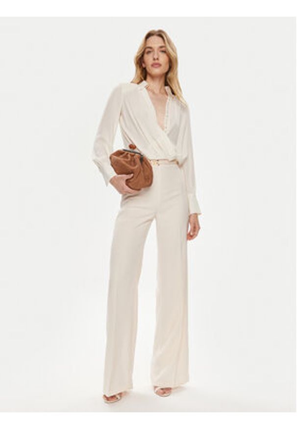 Elisabetta Franchi Body CB-008-42E2-4163 Biały Regular Fit. Kolor: biały. Materiał: syntetyk
