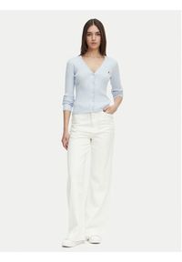 Calvin Klein Jeans Kardigan LV047G339G Niebieski jasny Slim Fit. Kolor: niebieski. Materiał: bawełna #5
