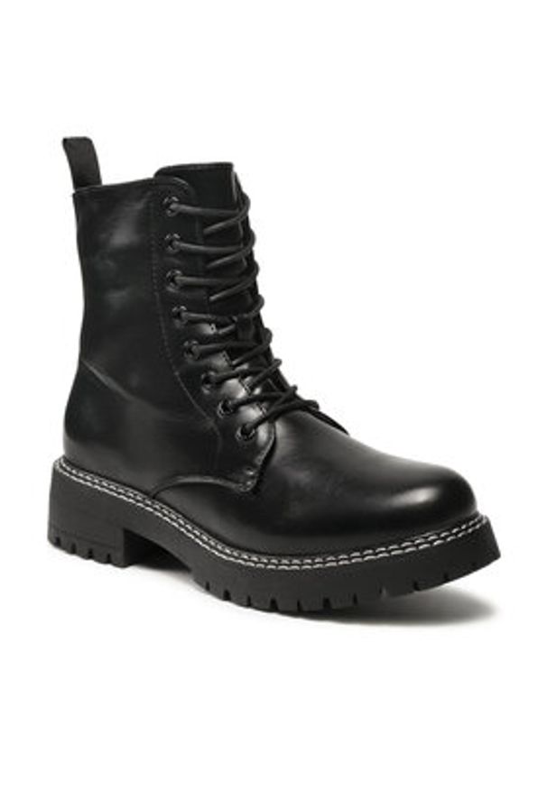 Jenny Fairy Trapery WS5218-05-B Czarny. Kolor: czarny. Materiał: skóra