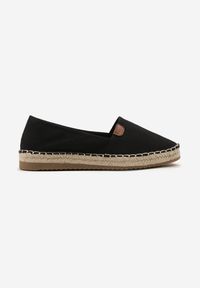 Renee - Czarne Płaskie Casualowe Espadryle w Stylu Boho Lephea. Okazja: na co dzień. Zapięcie: bez zapięcia. Kolor: czarny. Materiał: len. Sezon: lato. Styl: casual, boho #6