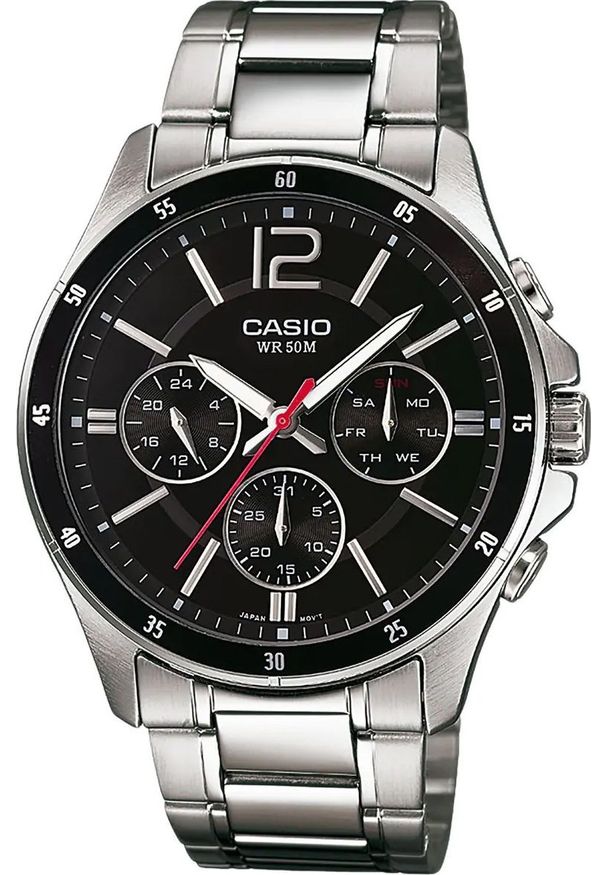 Zegarek męski Casio MTP-1374PD-1AVEF srebrny. Kolor: srebrny