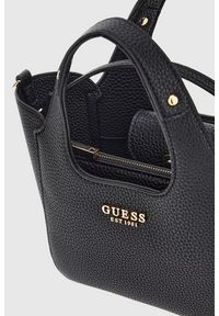 Guess - GUESS Czarna torebka damska Calista 2 In 1 Mini. Kolor: czarny. Materiał: skórzane. Rozmiar: małe #3