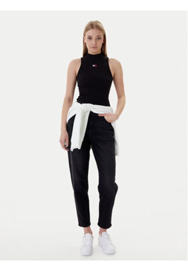 Tommy Jeans Jeansy DW0DW22442 Czarny Mom Fit. Kolor: czarny