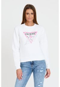 Guess - GUESS Biała damska bluza Cn Icon, Rozmiar XL. Kolor: biały