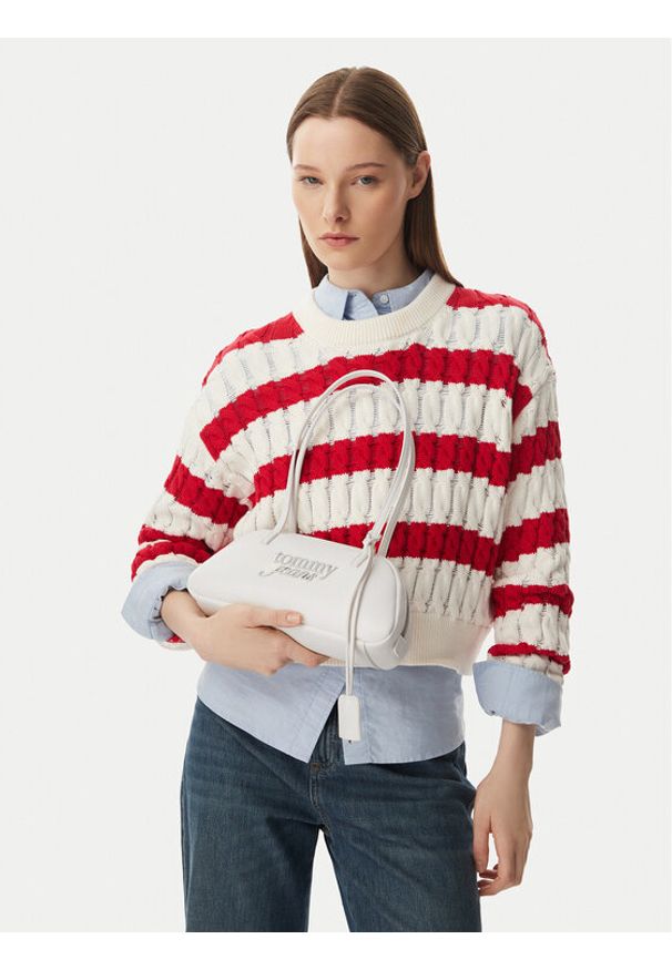 Tommy Jeans Torebka Tjw Bold Shoulder Bag AW0AW18787 Biały. Kolor: biały. Materiał: skórzane