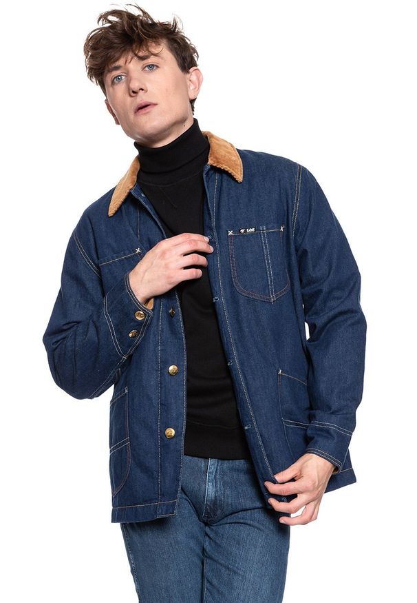 Lee - KURTKA JEANSOWA LEE x TIMBERLAND BOX JACKET RINSE L87JGT36. Materiał: jeans