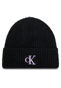 Calvin Klein Jeans Czapka Thick Embroidery Beanie K60K612321 Czarny. Kolor: czarny. Materiał: materiał