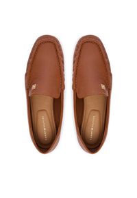 TOMMY HILFIGER - Tommy Hilfiger Lordsy Leather Ruched Toe Loafers FW0FW09250 Brązowy. Kolor: brązowy. Materiał: skóra #2