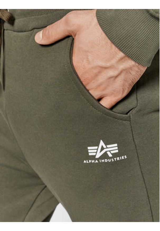 Alpha Industries Spodnie dresowe Basic 116370 Zielony Regular Fit. Kolor: zielony. Materiał: bawełna
