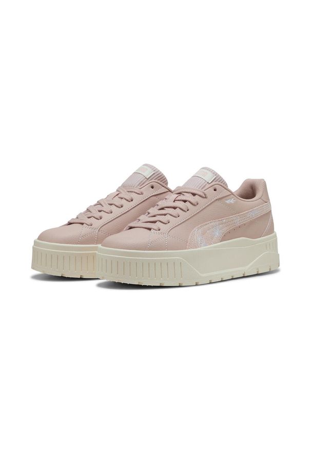 Puma - Damskie sneakersy Karmen II Crafted Flowers PUMA Rose Quartz White Pink. Kolor: biały, wielokolorowy, różowy. Obcas: na platformie