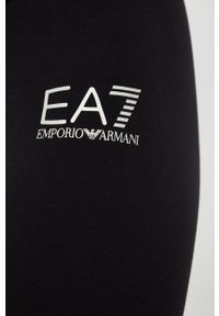 EA7 Emporio Armani legginsy damskie kolor czarny z nadrukiem. Kolor: czarny. Materiał: dzianina. Wzór: nadruk #2
