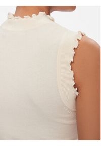 Vero Moda Bluzka Gold 10297855 Beżowy Slim Fit. Kolor: beżowy. Materiał: syntetyk, wiskoza #5