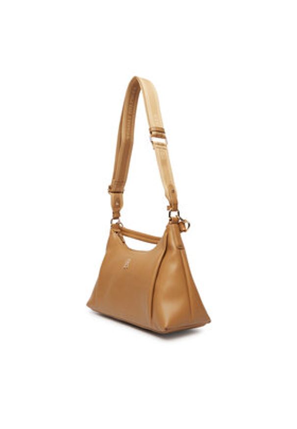 TOMMY HILFIGER - Tommy Hilfiger Torebka Th Essential Shoulder Bag AW0AW18373 Brązowy. Kolor: brązowy. Materiał: skórzane