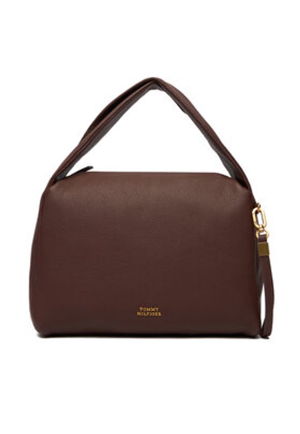 TOMMY HILFIGER - Tommy Hilfiger Torebka City Leather Shoulder Bag AW0AW18152 Brązowy. Kolor: brązowy. Materiał: skórzane