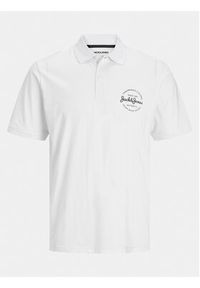 Jack & Jones - Jack&Jones Polo Forest 12248621 Biały Standard Fit. Typ kołnierza: polo. Kolor: biały. Materiał: bawełna