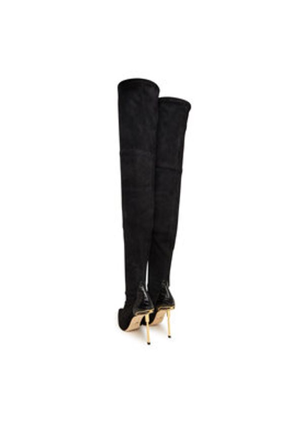 Elisabetta Franchi Kozaki SA-36L-57E2-V1100 Czarny. Kolor: czarny. Materiał: skóra, zamsz
