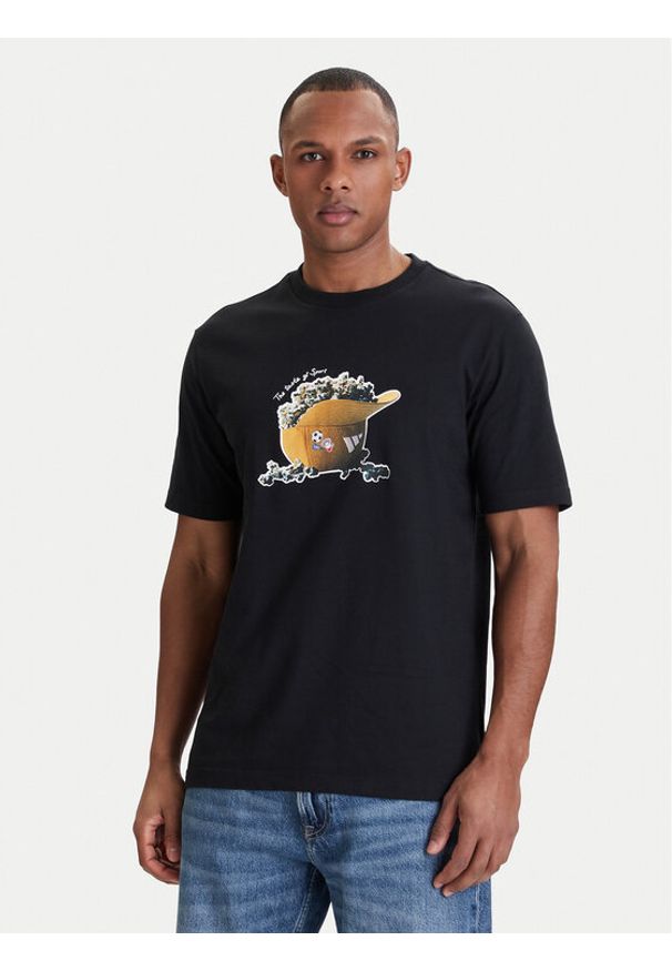 Adidas - adidas T-Shirt Snack Popcorn Graphic KD3928 Czarny Regular Fit. Kolor: czarny. Materiał: bawełna