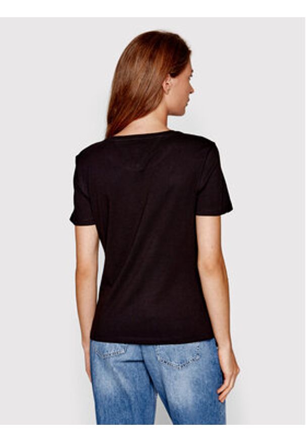 Tommy Jeans T-Shirt Soft Jersey DW0DW14616 Czarny Regular Fit. Kolor: czarny. Materiał: bawełna
