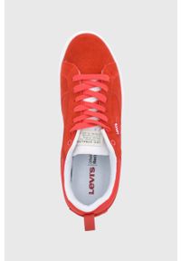 Levi's® - Levi's Buty Caples 2.0 kolor czerwony. Okazja: na spotkanie biznesowe. Nosek buta: okrągły. Zapięcie: sznurówki. Kolor: czerwony. Materiał: guma #2