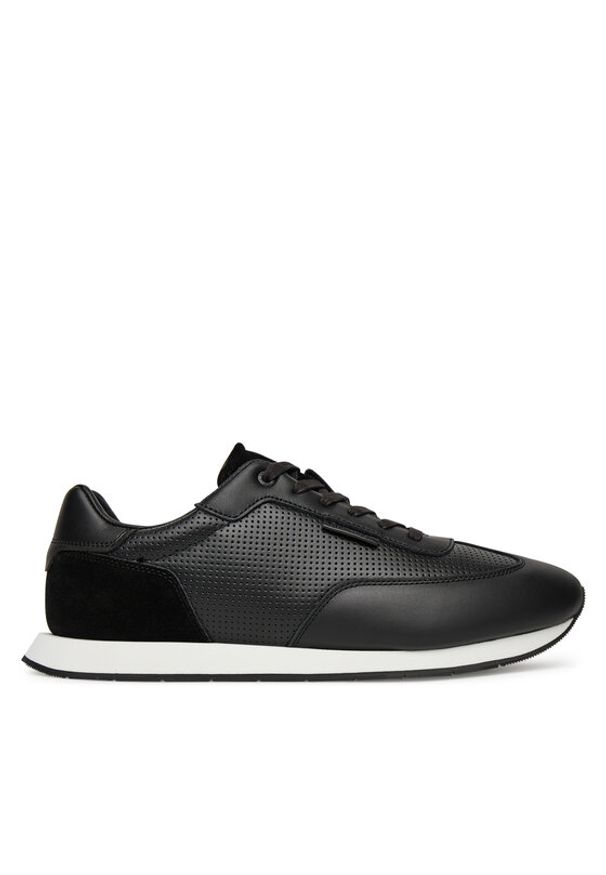 Calvin Klein Sneakersy Low Prof Runn Laceup Perf Lth HM0HM01871 Czarny. Kolor: czarny. Materiał: skóra