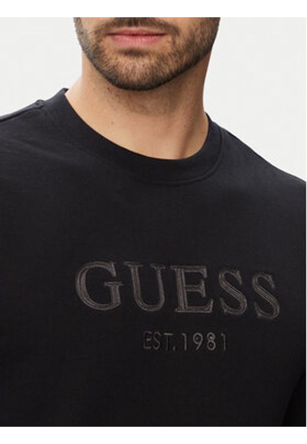 Guess Bluza M6YQ08 K4242 Czarny Slim Fit. Kolor: czarny. Materiał: bawełna