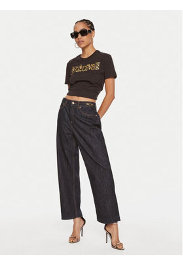 Just Cavalli Jeansy 77PAB5C4 Granatowy Straight Fit. Kolor: niebieski