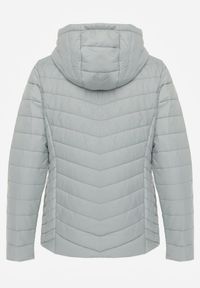 Renee - Jasnozielona Kurtka Przejściowa z Pikowaniem i Odpinanym Kapturem Edielitia. Okazja: na co dzień. Typ kołnierza: kaptur. Kolor: zielony. Materiał: nylon, jeans. Styl: casual #4