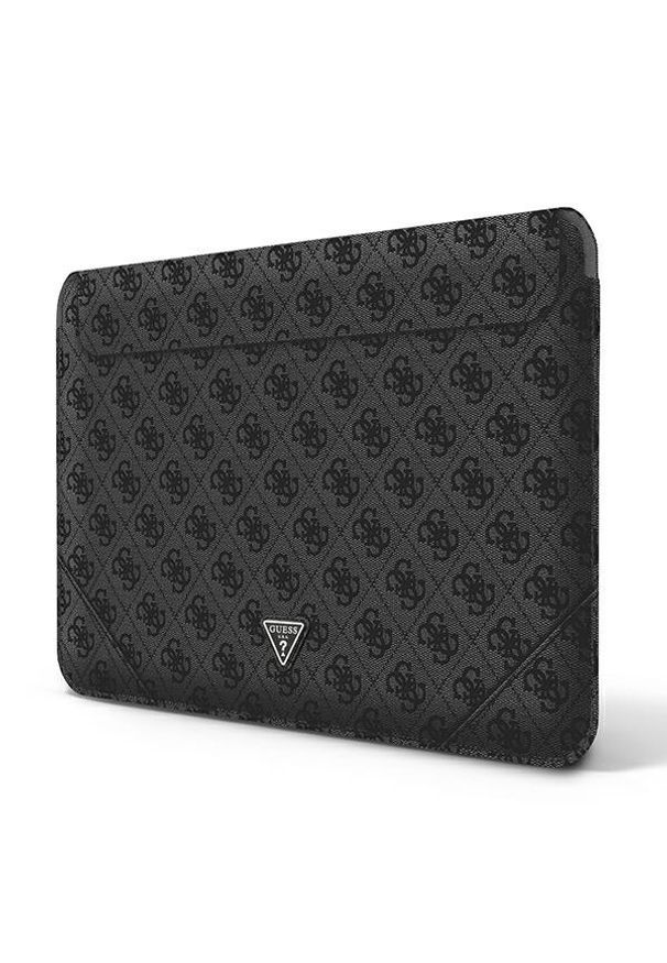Guess 4G Uptown Triangle Logo Sleeve - 13" / 14" czarny. Kolor: czarny. Materiał: skóra ekologiczna, materiał. Styl: elegancki