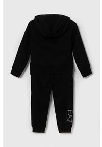 EA7 Emporio Armani dres bawełniany dziecięcy kolor czarny. Okazja: na co dzień. Kolor: czarny. Materiał: bawełna, dresówka. Długość: długie. Styl: casual #4