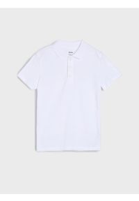 Sinsay - Koszulka polo w klasycznej bieli - biały. Typ kołnierza: polo. Kolor: biały. Styl: klasyczny