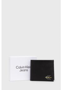Calvin Klein Jeans portfel skórzany męski kolor czarny. Kolor: czarny. Materiał: skóra. Wzór: gładki #3
