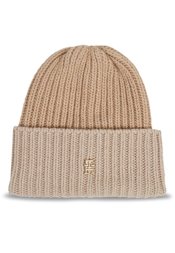 TOMMY HILFIGER - Tommy Hilfiger Czapka Limitless Chic Beanie AW0AW15299 Beżowy. Kolor: beżowy. Materiał: syntetyk